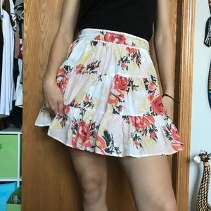 Flowered, flowy skirt